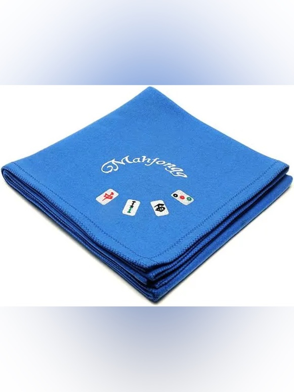 Luxury Wool Blend Table Cover – Green with Words & Tiles